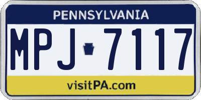 PA license plate MPJ7117