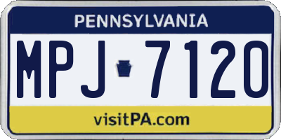 PA license plate MPJ7120