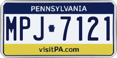 PA license plate MPJ7121