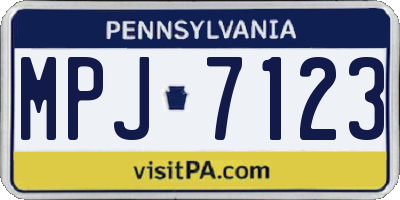 PA license plate MPJ7123