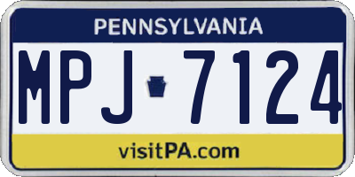 PA license plate MPJ7124