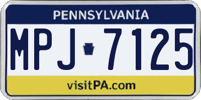PA license plate MPJ7125