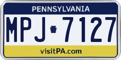 PA license plate MPJ7127