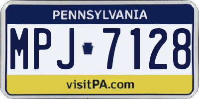PA license plate MPJ7128