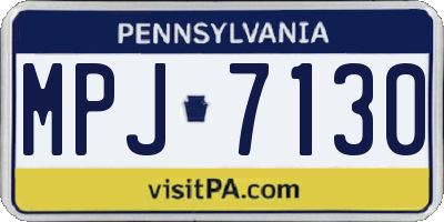 PA license plate MPJ7130