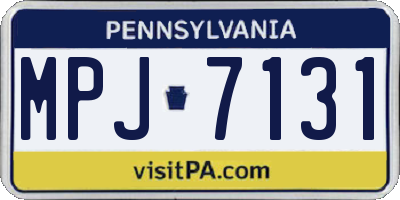 PA license plate MPJ7131