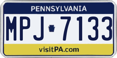 PA license plate MPJ7133