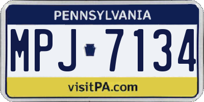 PA license plate MPJ7134