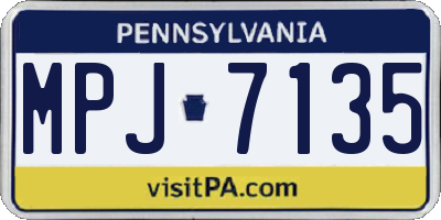 PA license plate MPJ7135