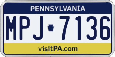 PA license plate MPJ7136