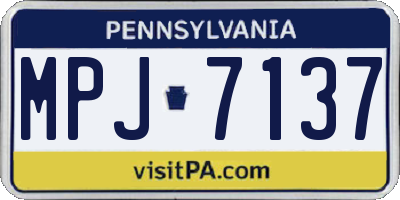 PA license plate MPJ7137