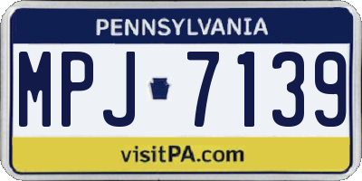 PA license plate MPJ7139