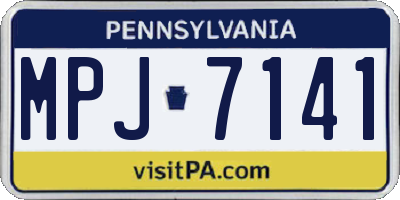 PA license plate MPJ7141