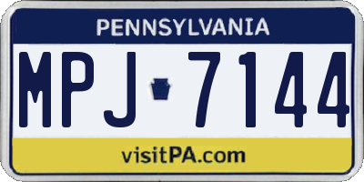 PA license plate MPJ7144