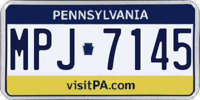 PA license plate MPJ7145