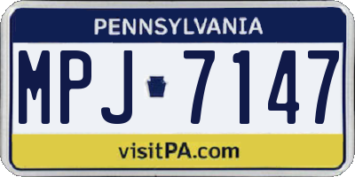 PA license plate MPJ7147