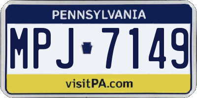 PA license plate MPJ7149