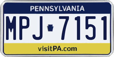 PA license plate MPJ7151
