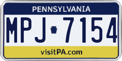 PA license plate MPJ7154