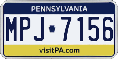 PA license plate MPJ7156