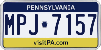 PA license plate MPJ7157