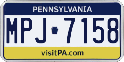 PA license plate MPJ7158