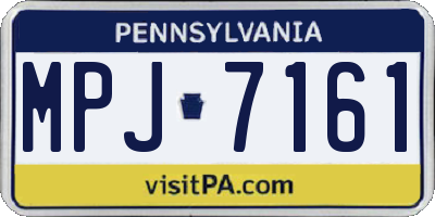 PA license plate MPJ7161