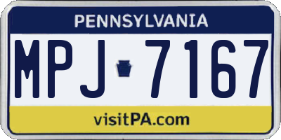 PA license plate MPJ7167