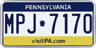 PA license plate MPJ7170