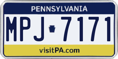 PA license plate MPJ7171