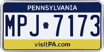 PA license plate MPJ7173
