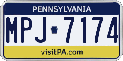 PA license plate MPJ7174