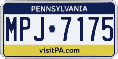 PA license plate MPJ7175
