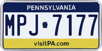 PA license plate MPJ7177