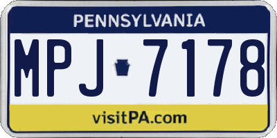 PA license plate MPJ7178