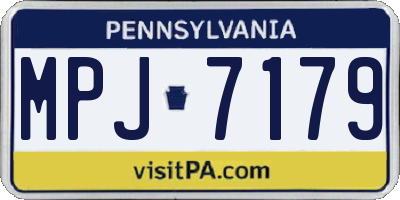 PA license plate MPJ7179