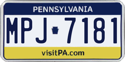 PA license plate MPJ7181