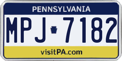 PA license plate MPJ7182