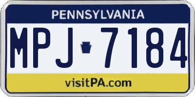 PA license plate MPJ7184