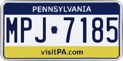 PA license plate MPJ7185