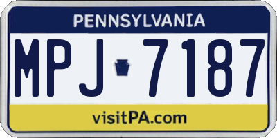 PA license plate MPJ7187