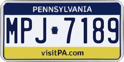 PA license plate MPJ7189