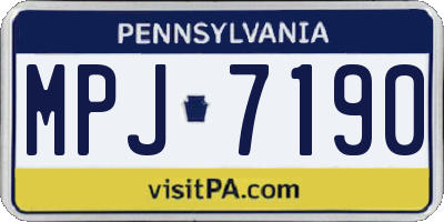 PA license plate MPJ7190