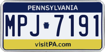 PA license plate MPJ7191