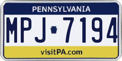 PA license plate MPJ7194
