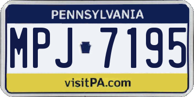 PA license plate MPJ7195