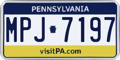 PA license plate MPJ7197