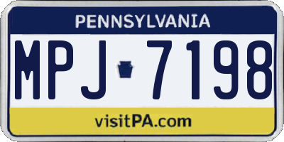 PA license plate MPJ7198