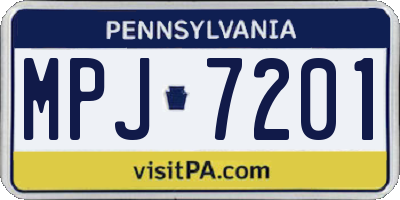 PA license plate MPJ7201