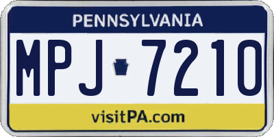 PA license plate MPJ7210